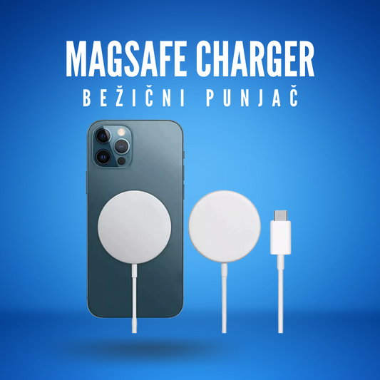 Magsafe charger, magsafe bežični punjač 15w, beli