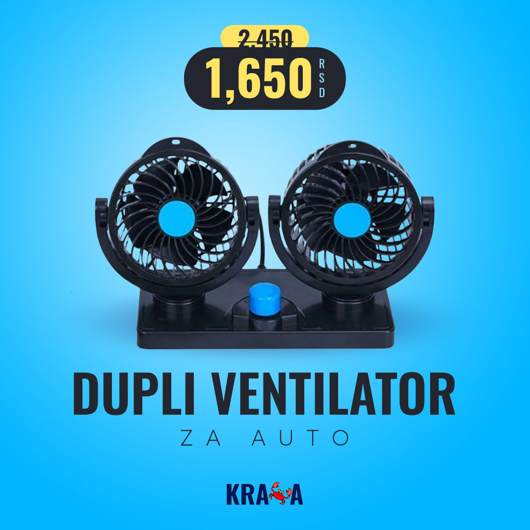 Dupli ventilator za auto 12v HX- T303