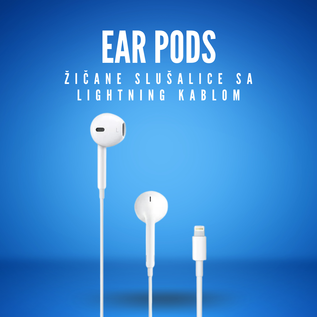 Ear pods, žičane slušalice sa Lightning kablom, bele